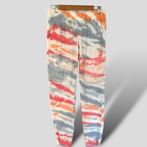 Young Fabulous & Broke Pants - Young Fabulous & Broke Tie Dye Joggers Athleisure Boho Hippie Pink Blue Size Med